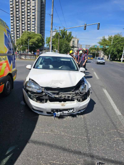 A Petőfi téren történt baleset egyik roncsa