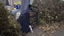 a Hajdúböszörményben felborult személygépkocsi